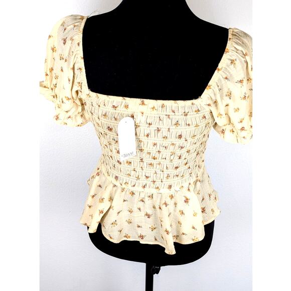 Trixxi Top SzM(See meas) Rayon/Poly Gauze floral  Baby doll milkmaid NWT - Picture 10 of 10